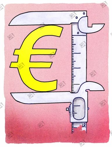 Schieblehre mit Euro-Zeichen