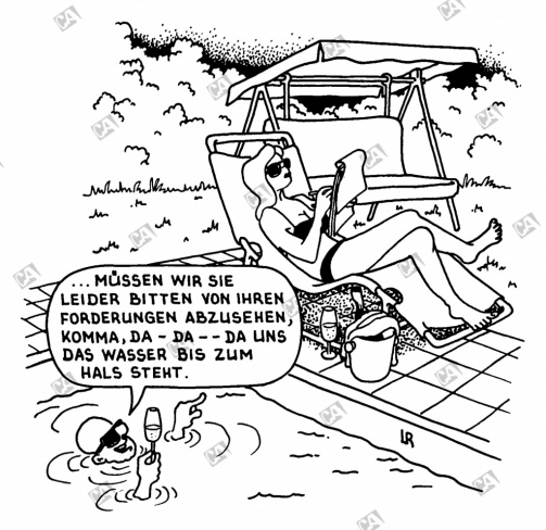 Das Wasser steht ihm bis zum Hals