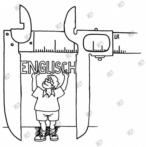 Das Schulfach 'Englisch' wird mit einer Schieblehre gemessen