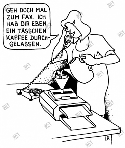 Eine Tasse Kaffee per Fax