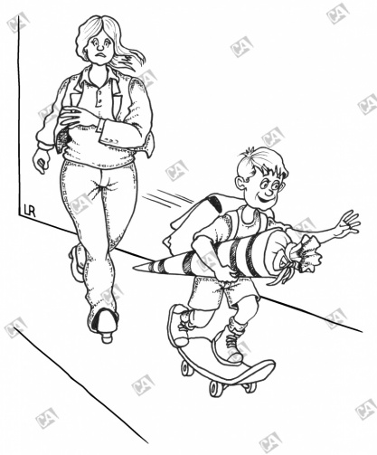 Zum ersten Schultag mit dem Skateboard