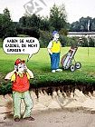 Ein Golfer reklamiert den Caddy