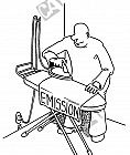 Eine Emission auf dem Bügelbrett