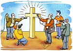 Interview mit einem Kreuz